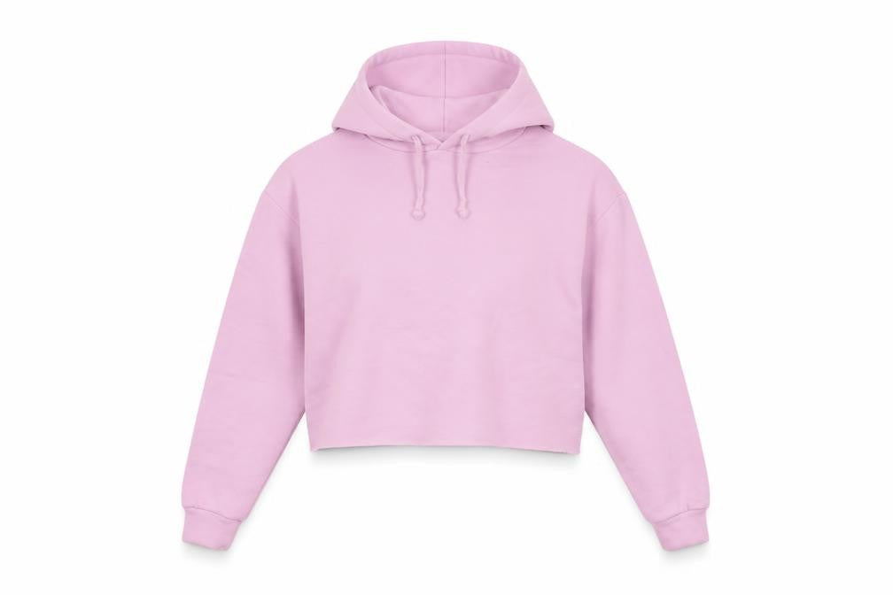 Front view of Topshop women’s purple pullover hoodie, size UK 10