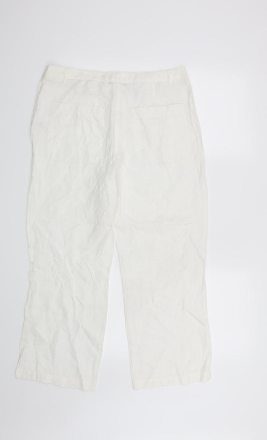 Michelle Womens White   Cropped Trousers Size 10 L23 in