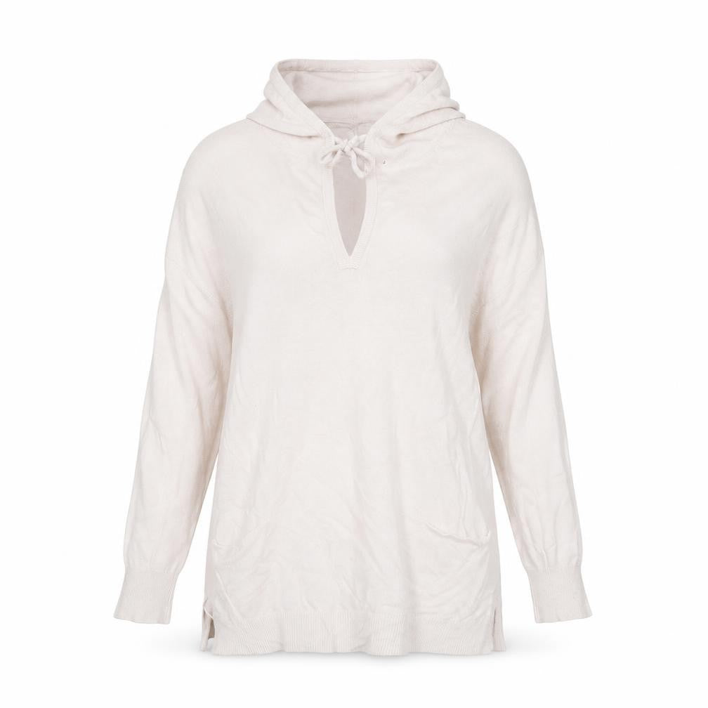Front view of Lounge women’s pink pullover hoodie, size M