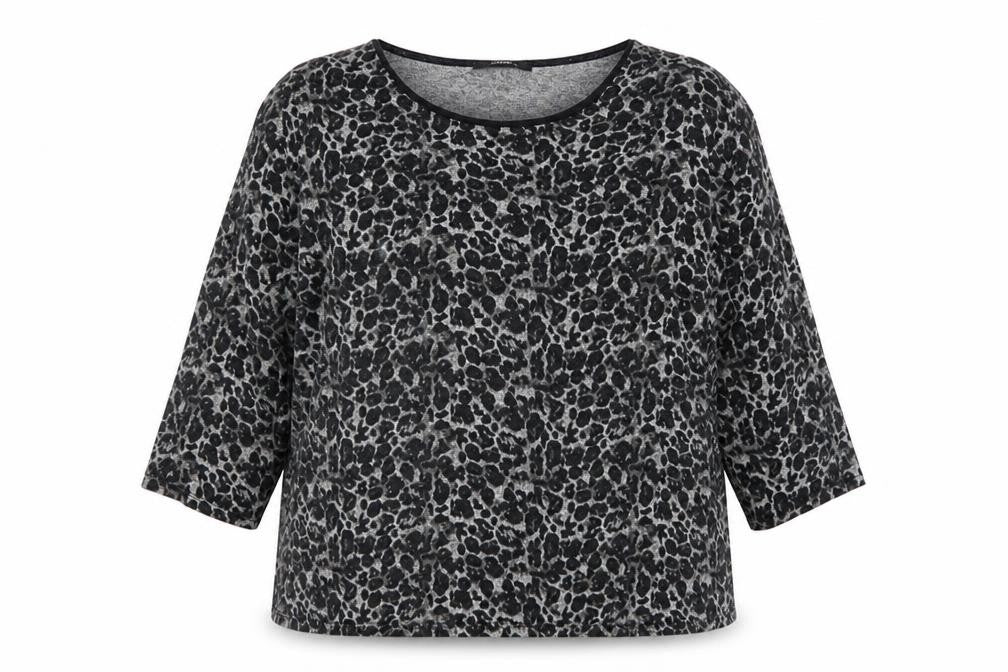 Front view of George women’s black animal print pullover sweatshirt, size UK 16