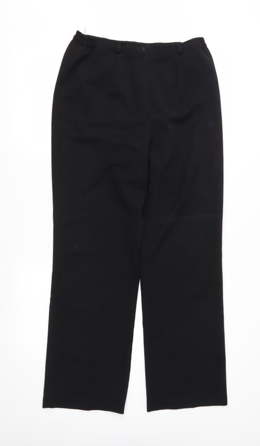 Preworn Womens Black   Trousers  Size 12 L31 in