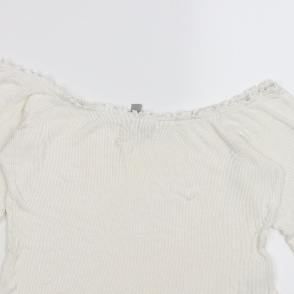 ASOS Womens White  Knit Bodysuit One-Piece Size 10