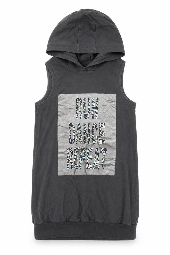 Next Girls Grey   Pullover Hoodie Size 10 Years  - slogan
