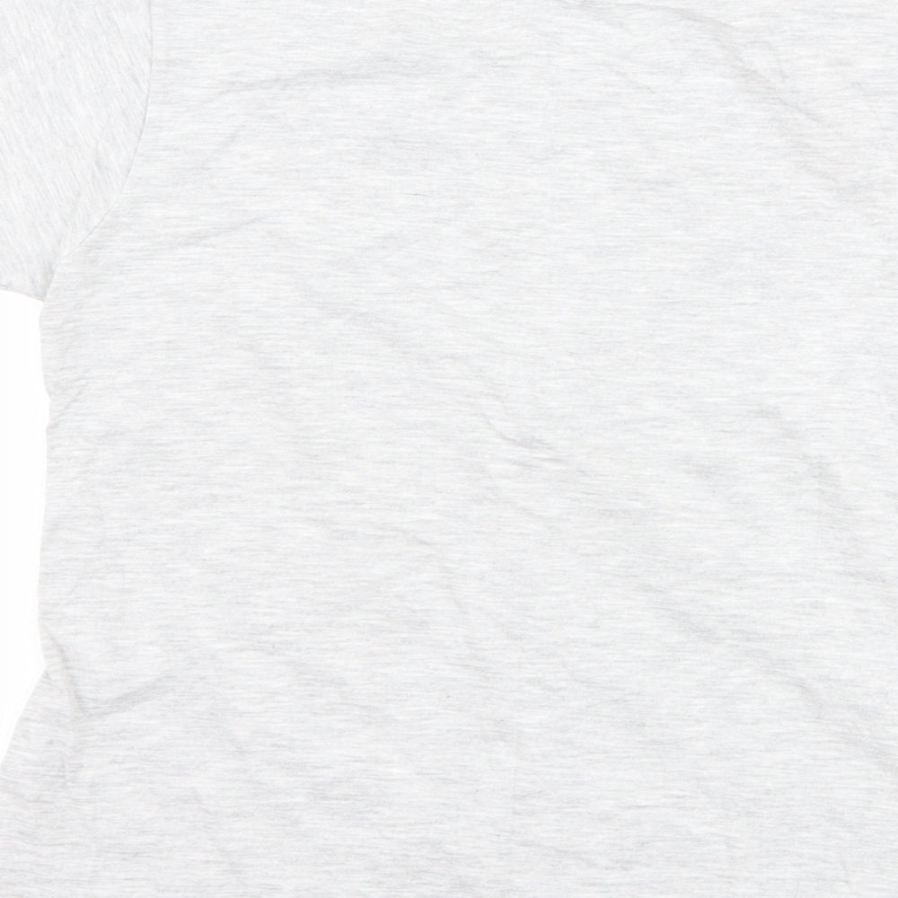 Preworn Girls Grey   Basic T-Shirt Size 11-12 Years  - slogan