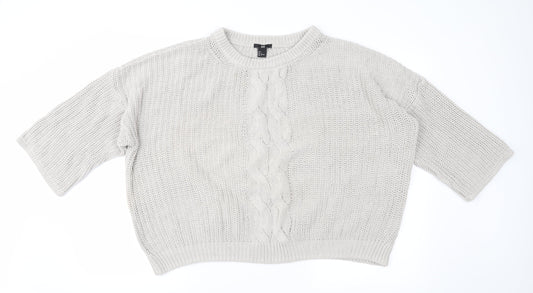 H&M Womens Beige  Knit Pullover Jumper Size L