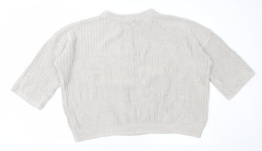 H&M Womens Beige  Knit Pullover Jumper Size L