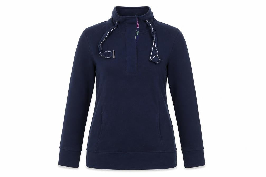 Front view of Tu women’s blue jersey jacket, size UK 8