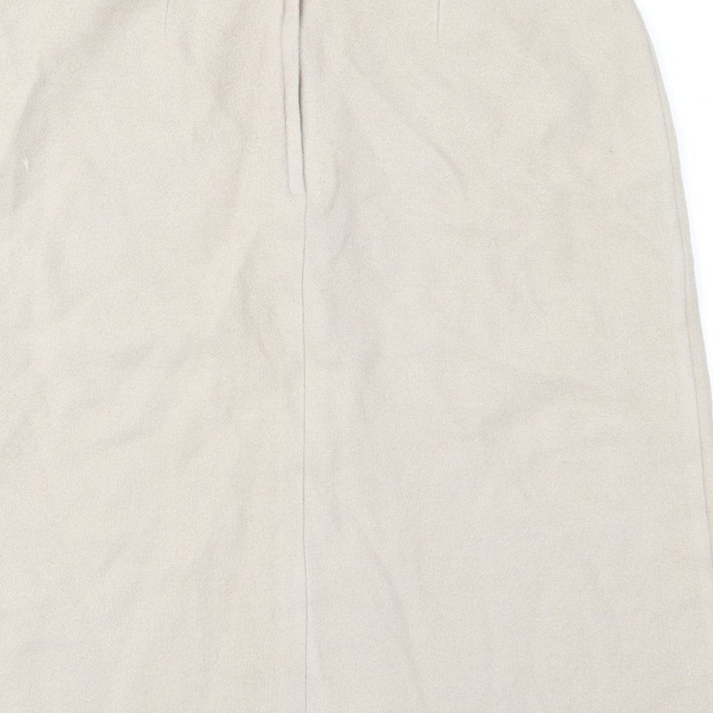 Topshop Womens Beige  Flannel Straight & Pencil Skirt Size 8