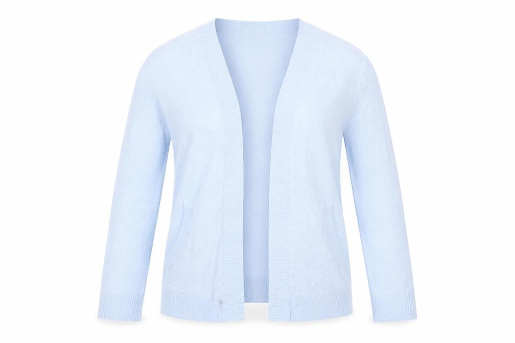 Front view of Body Flirt women’s blue knit cardigan jumper, size S