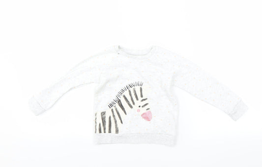Additional front view of Primark Baby Grey jumper, size 18-24, Months - ZEBRA