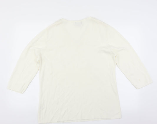 Sky Designs Womens White   Basic Blouse Size L