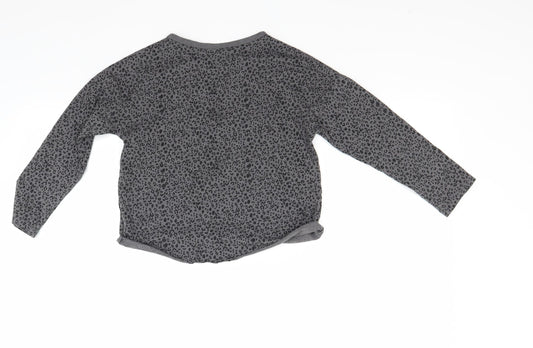 NEXT Girls Grey Animal Print  Pullover Jumper Size 7-8 Years