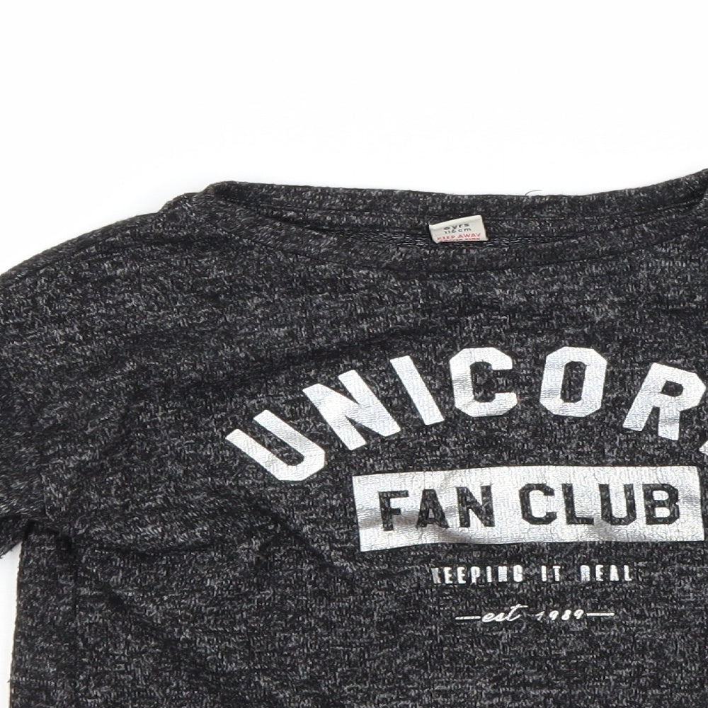 TU Girls Grey   Pullover Sweatshirt Size 6 Years  - Unicorn