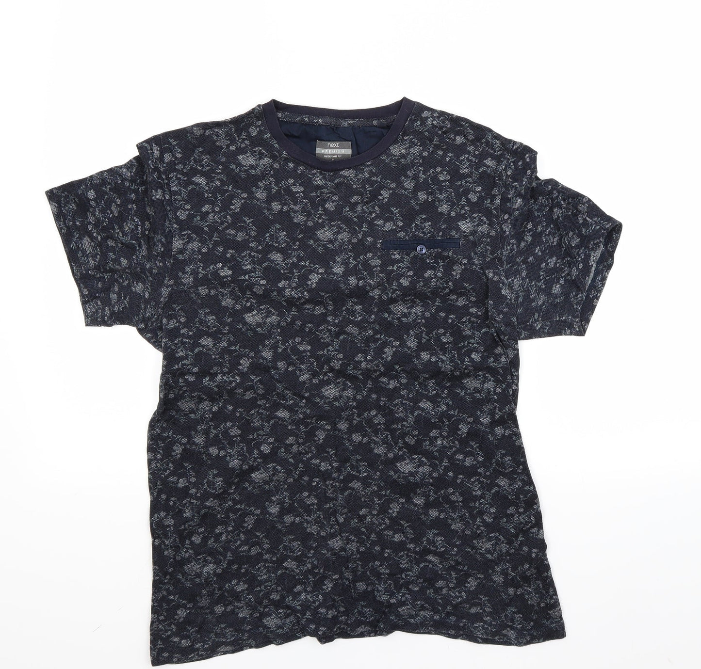 NEXT Womens Blue Floral  Basic T-Shirt Size S