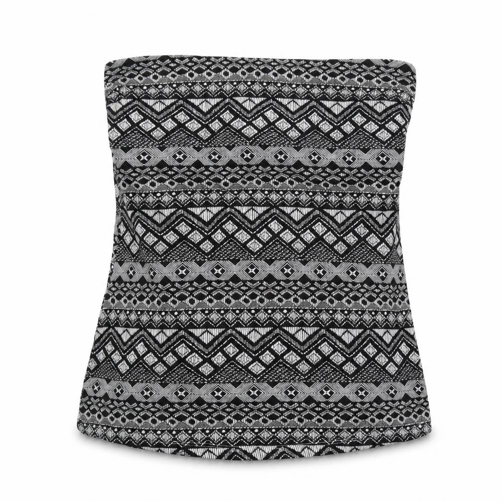 Front view of Papaya women’s grey geometric cropped blouse, size UK 12