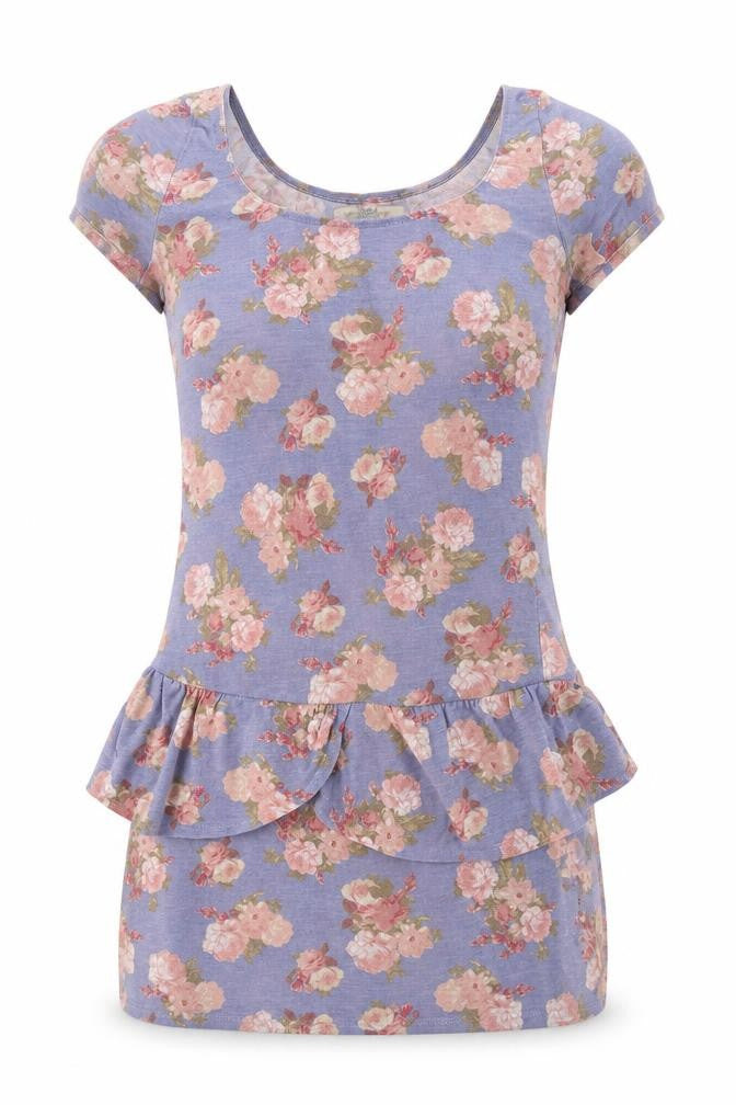 Pull&Bear Pull and Bear Womens Blue Floral  A-Line  Size M