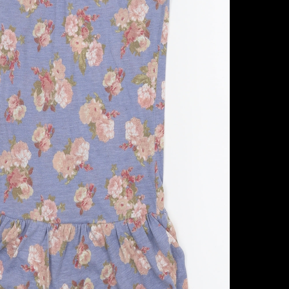 Pull and Bear Womens Blue Floral  A-Line  Size M