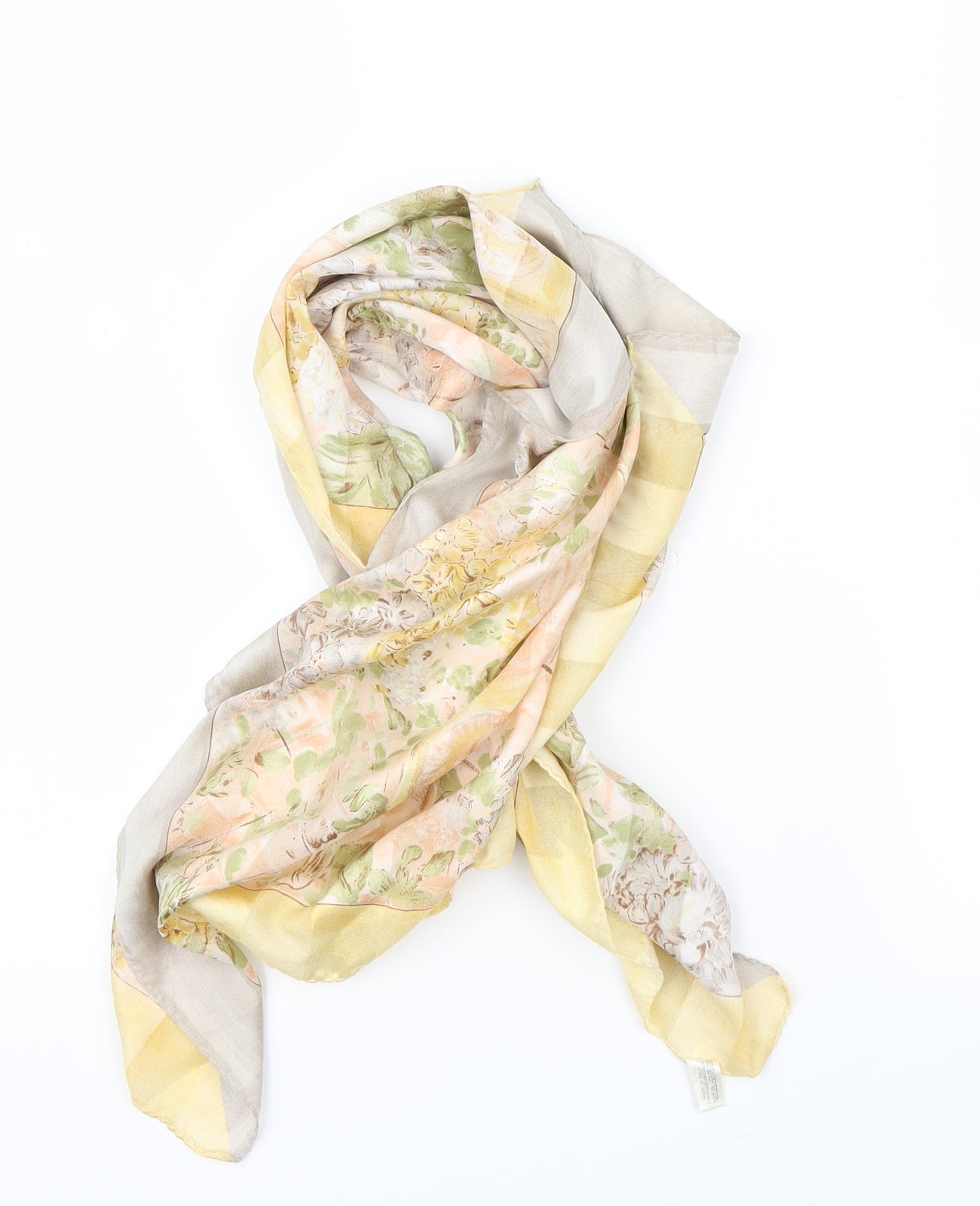 Preworn Womens Yellow Geometric   Scarf