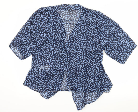 NEXT Girls Blue Floral  Basic Blouse Size 13 Years