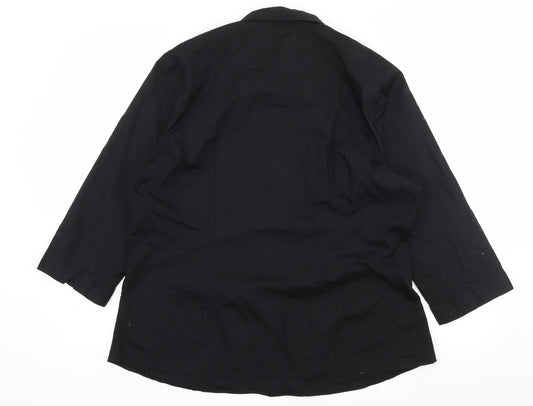 Peacocks Womens Black   Basic Button-Up Size 18