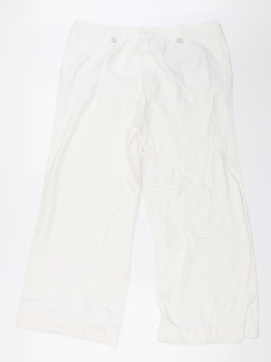 Evie Womens White   Trousers  Size 14 L20 in