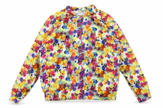 Preworn Womens Multicoloured Floral  Full Zip Sweatshirt Size 14