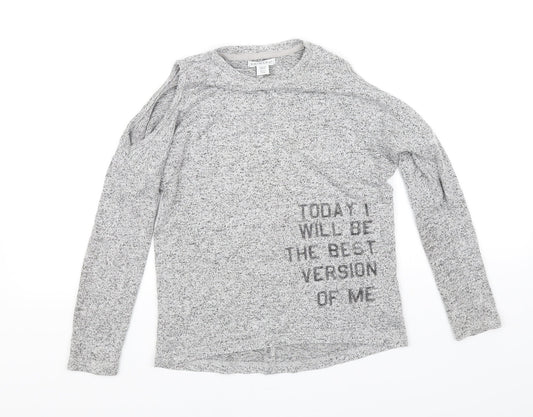 pre worn Girls Grey   Basic T-Shirt Size 9-10 Years