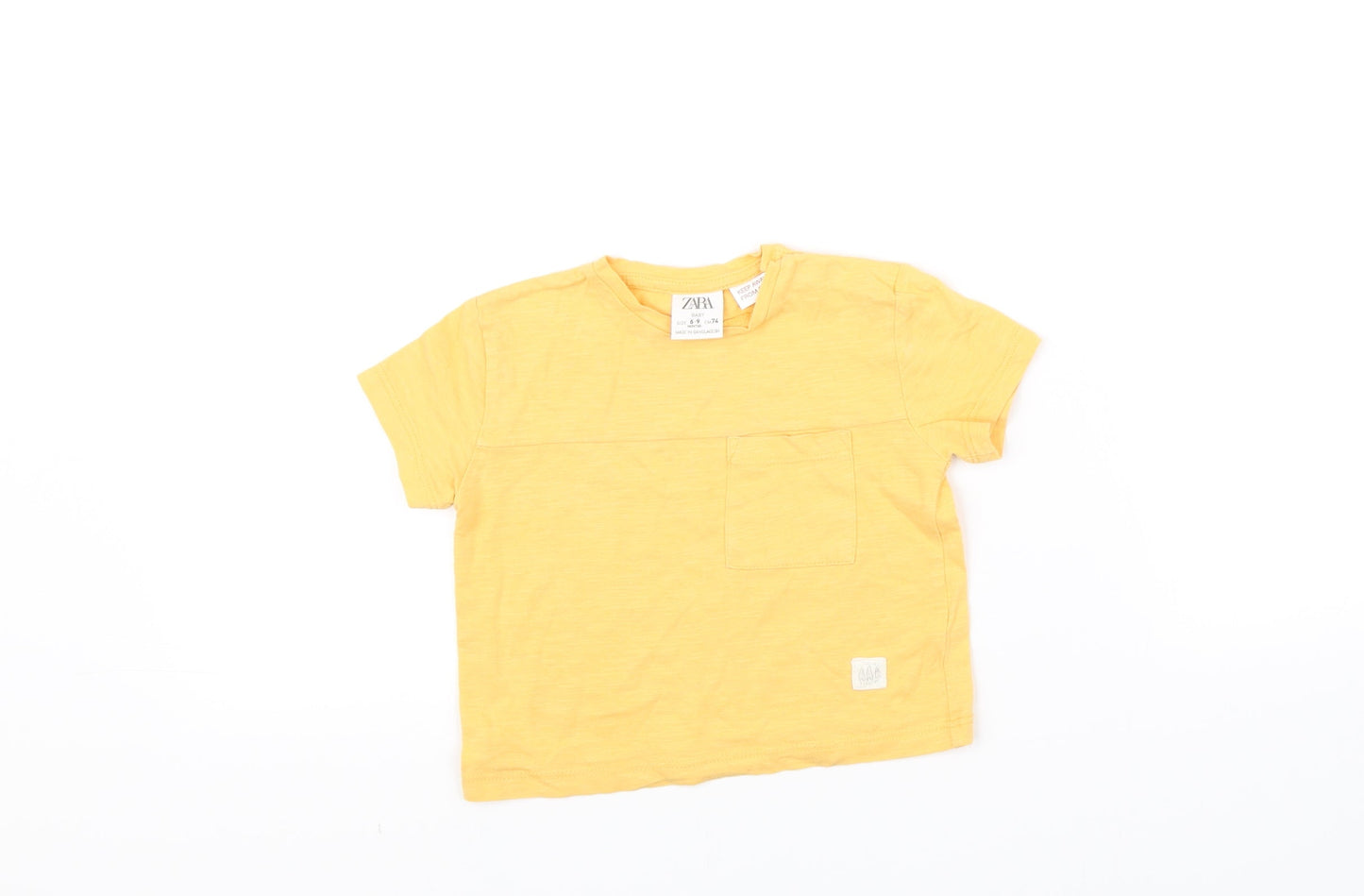Zara  Yellow   Basic T-Shirt Size 6-9 Months