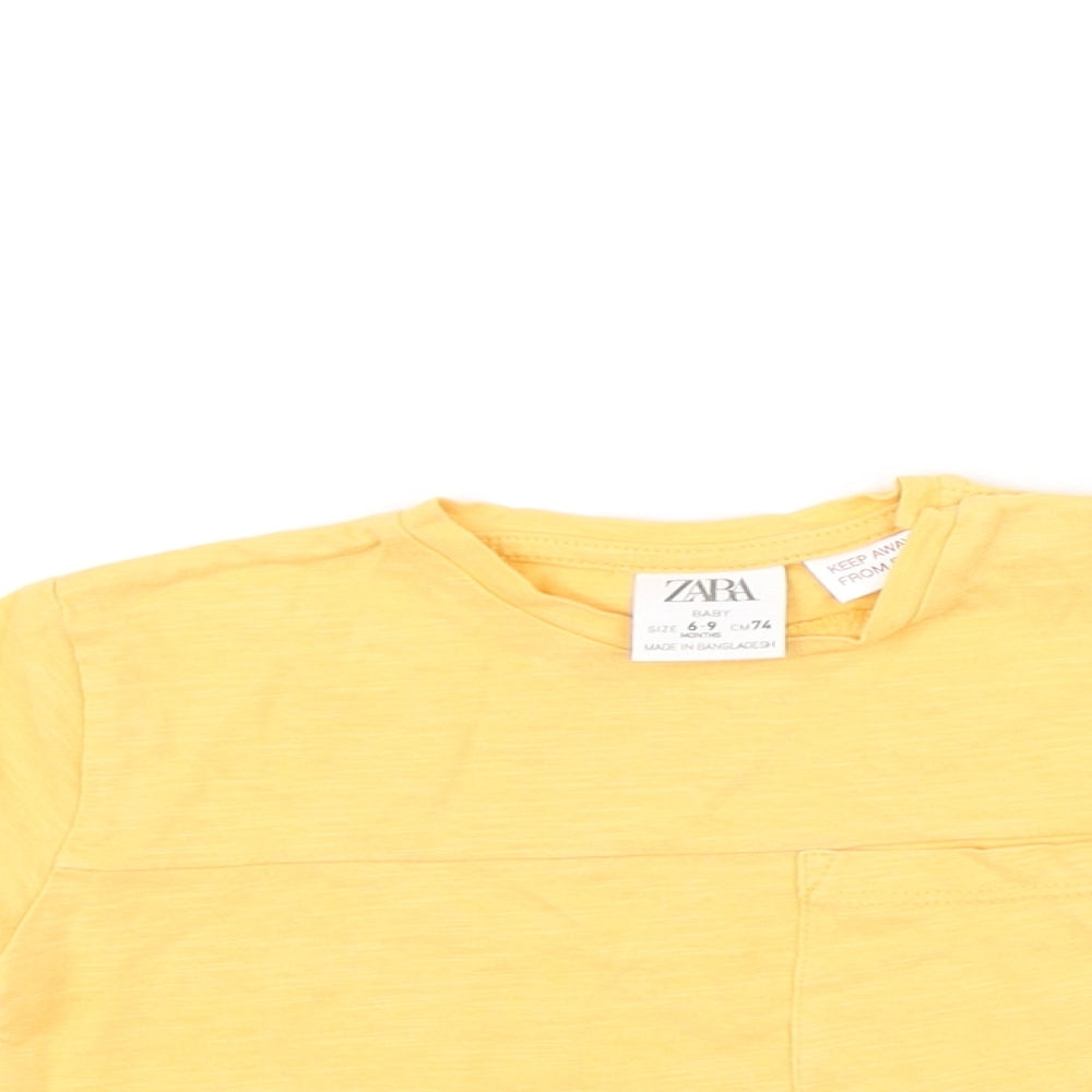 Zara  Yellow   Basic T-Shirt Size 6-9 Months