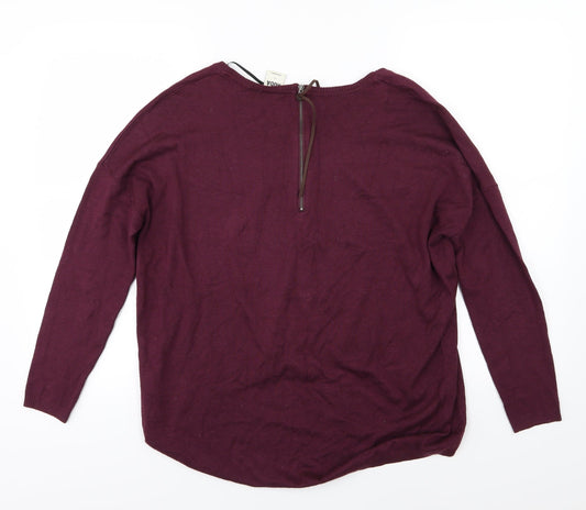 VERO MODA Womens Purple  Knit Pullover Jumper Size S  - Burgundy