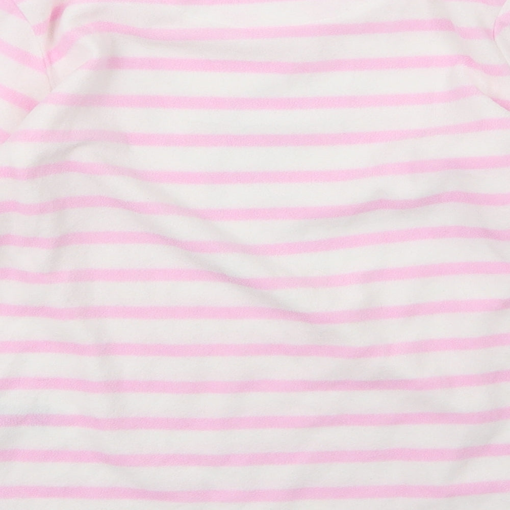 Primark Girls White Striped Fleece Top Pyjama Top Size 9-10 Years  - Disney Tinkerbell