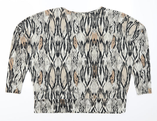 Preworn Womens Beige Animal Print   T-Shirt Size L