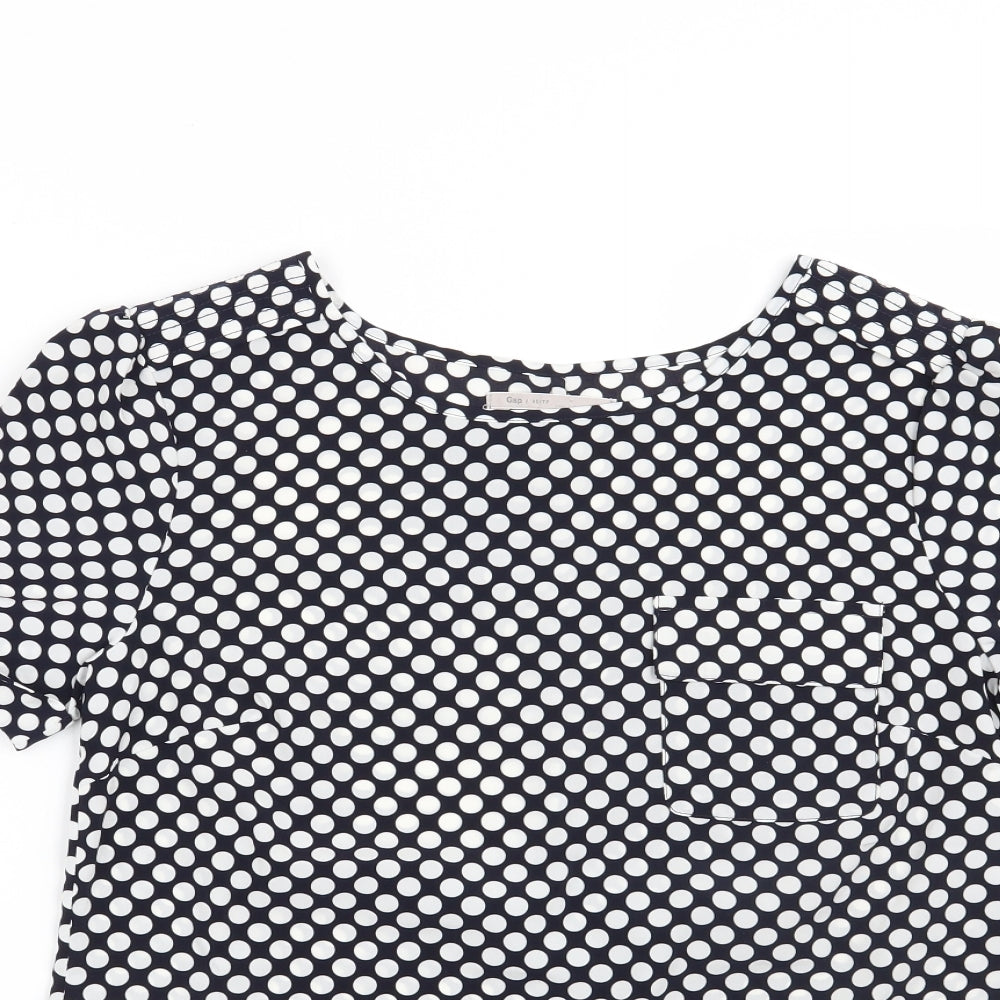 Gap Womens Blue Polka Dot  Basic Blouse Size XS