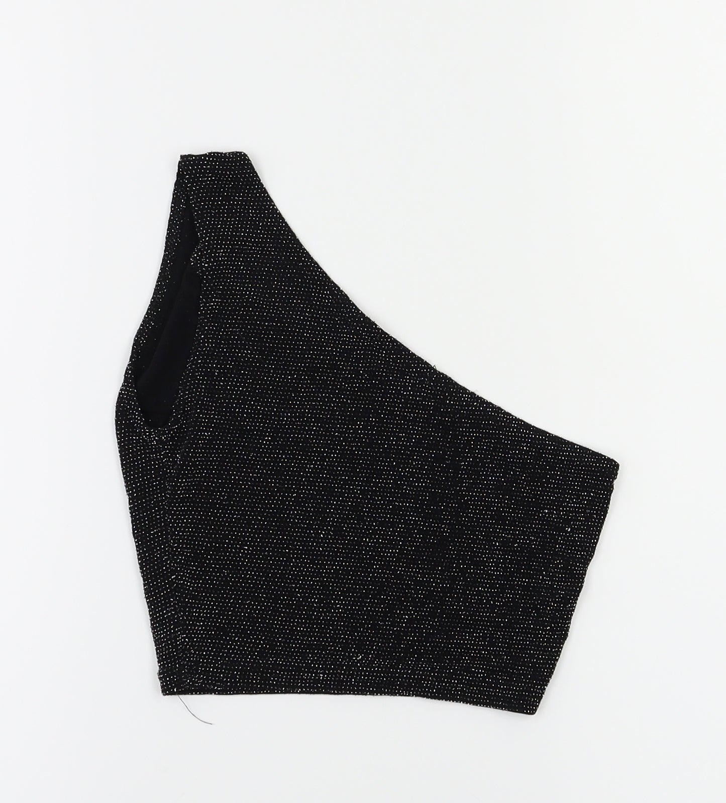PRETTYLITTLETHING Womens Black   Cropped T-Shirt Size 4