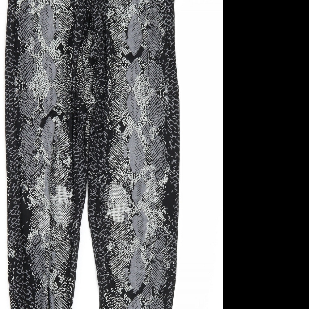 Preworn Womens Grey Animal Print  Carrot Leggings Size M L25 in