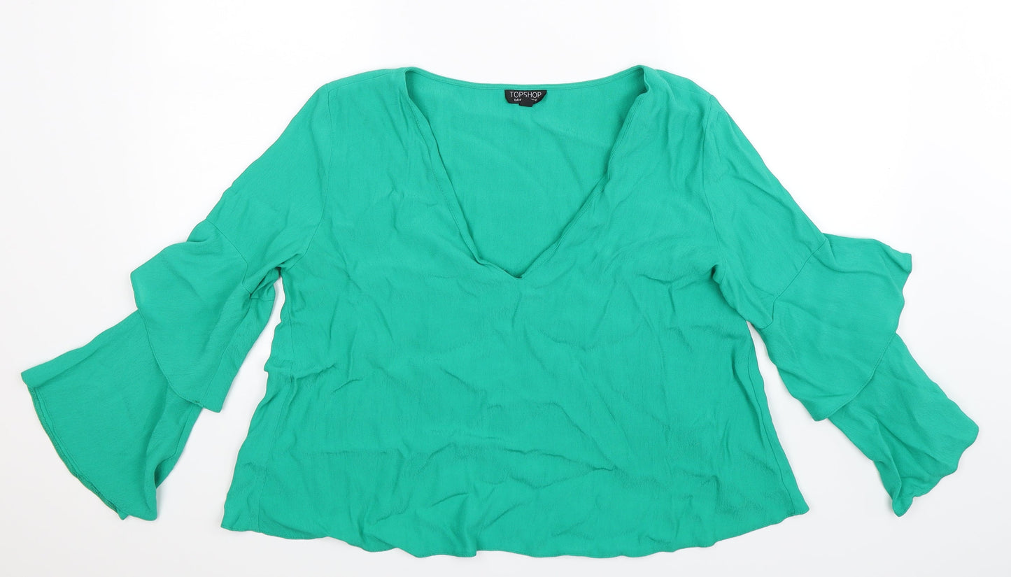 Topshop Womens Green   Basic Blouse Size 12