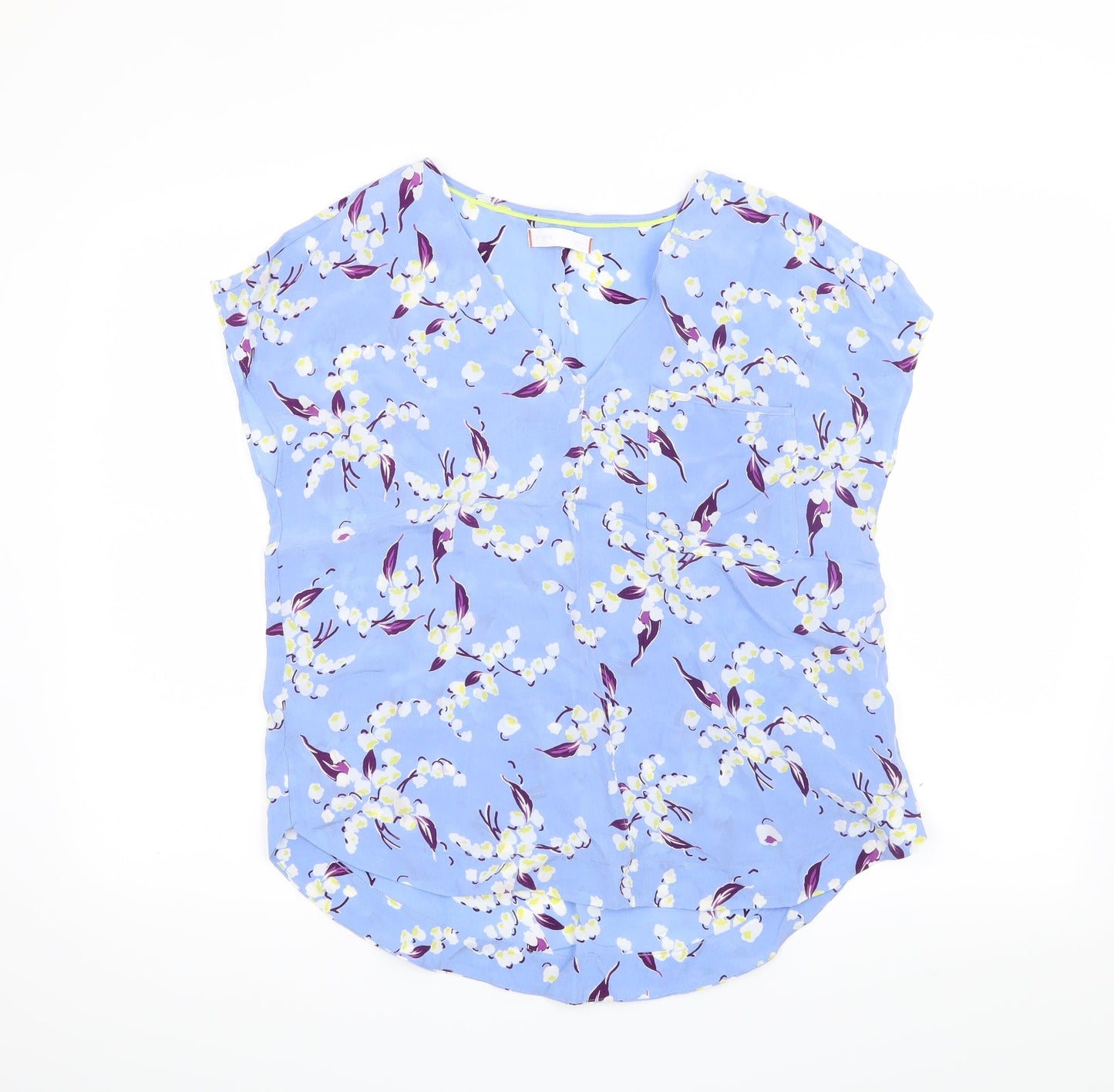 Per Una Womens Blue Floral  Basic T-Shirt Size 10