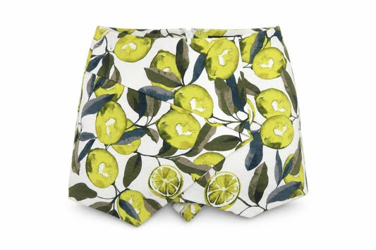 Front view of Topshop women’s white hot pants shorts, size UK 6
