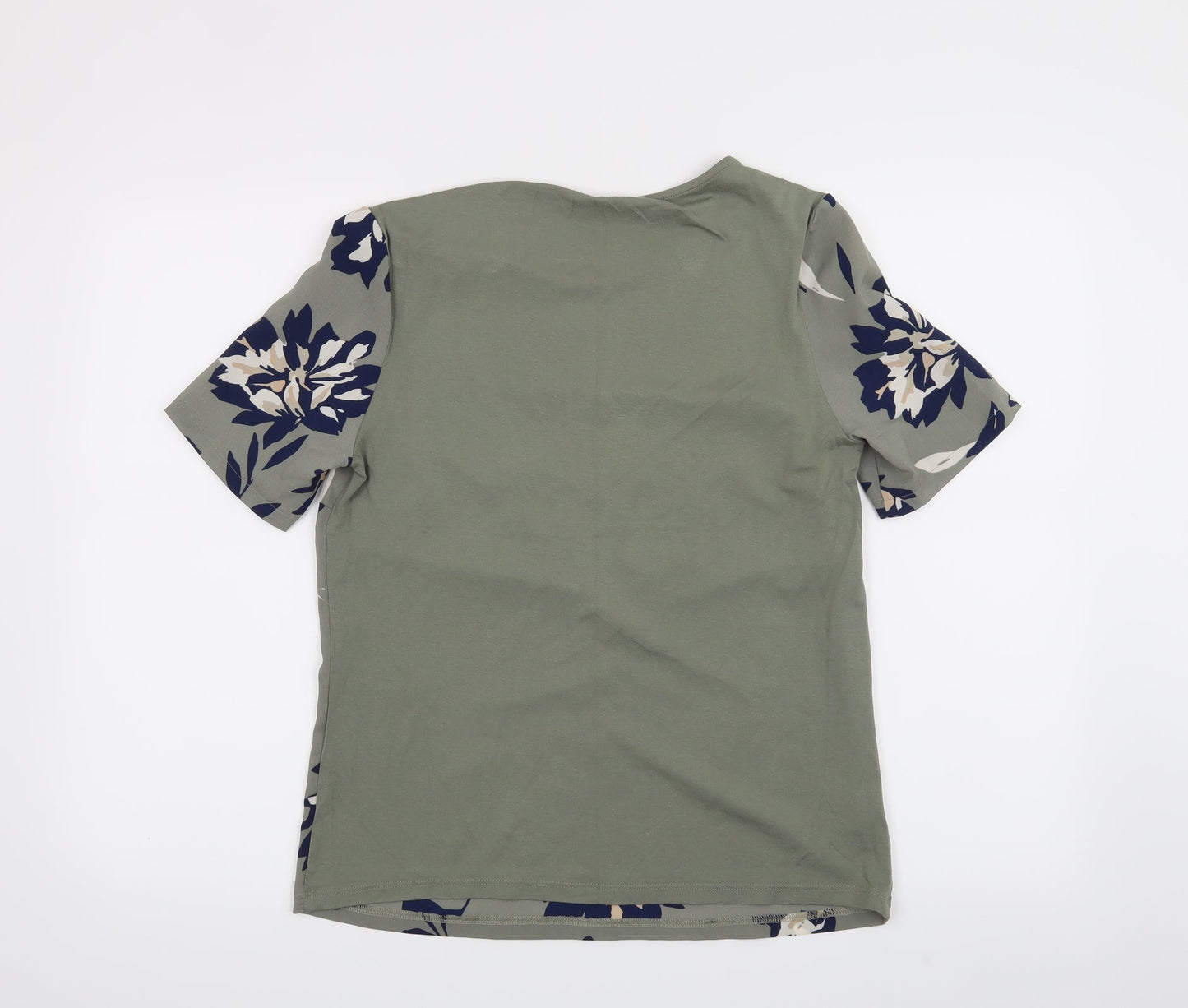 M&S Womens Green Floral  Basic T-Shirt Size 8