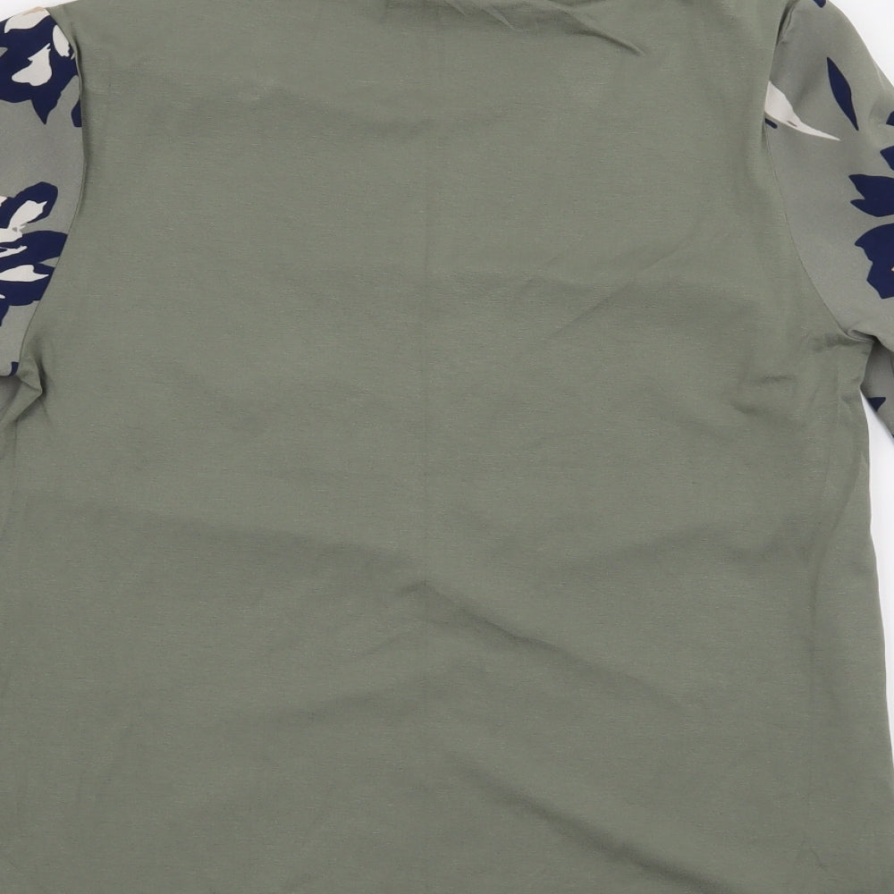 M&S Womens Green Floral  Basic T-Shirt Size 8
