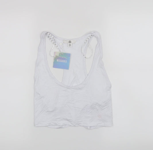 Missguided Womens White   Cropped Tank Size 16