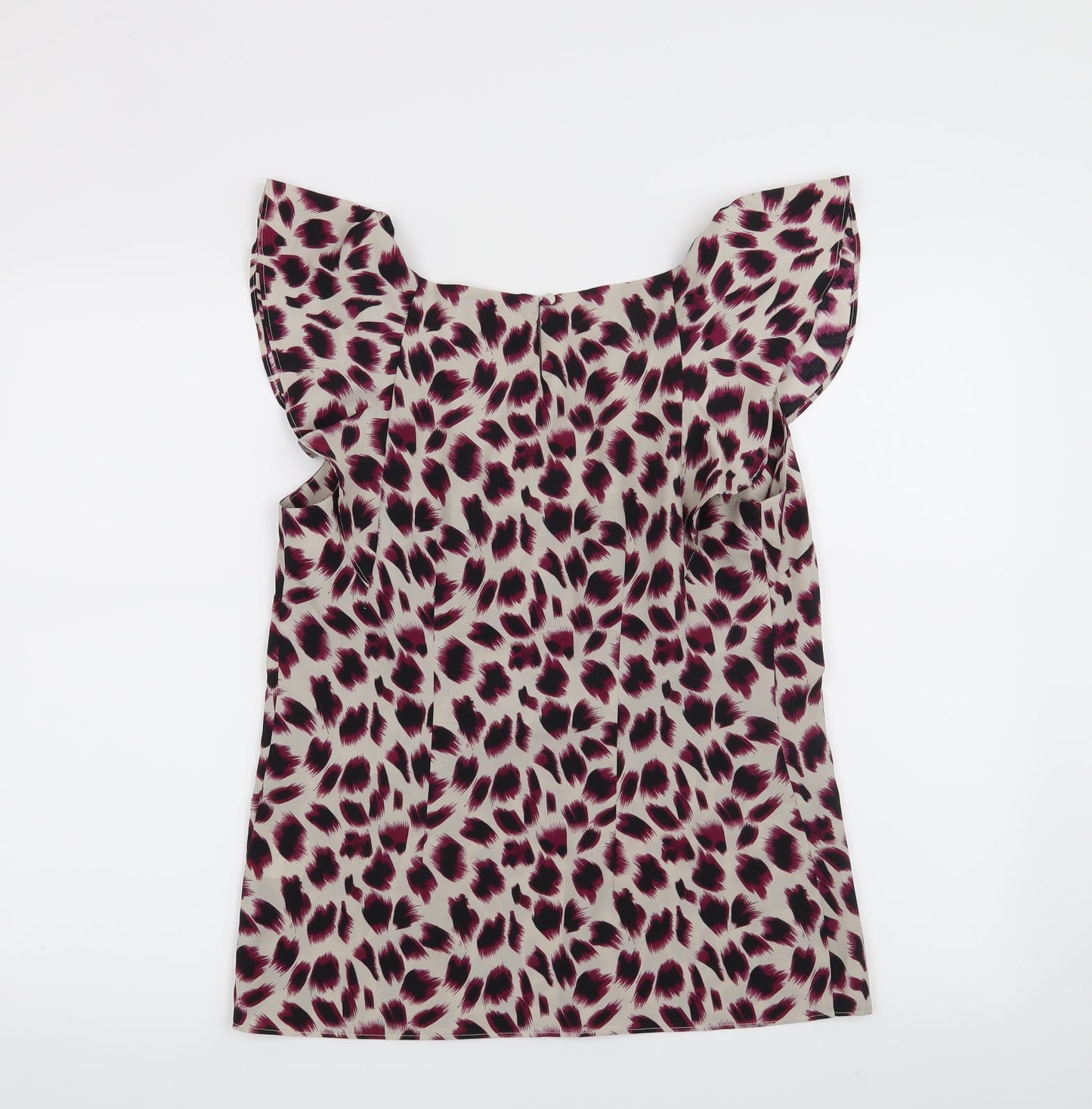 Et Vous Womens Purple Animal Print  Basic Blouse Size 10