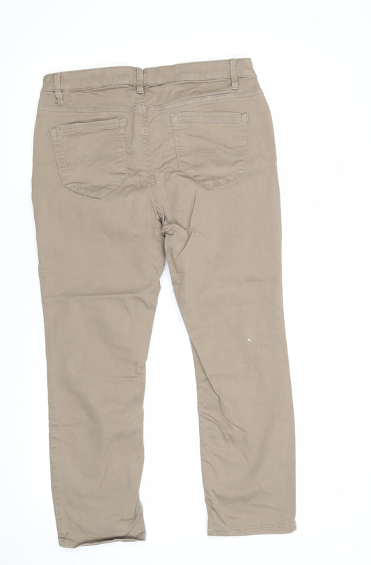 Yessica Womens Beige   Straight Jeans Size 12 L24 in