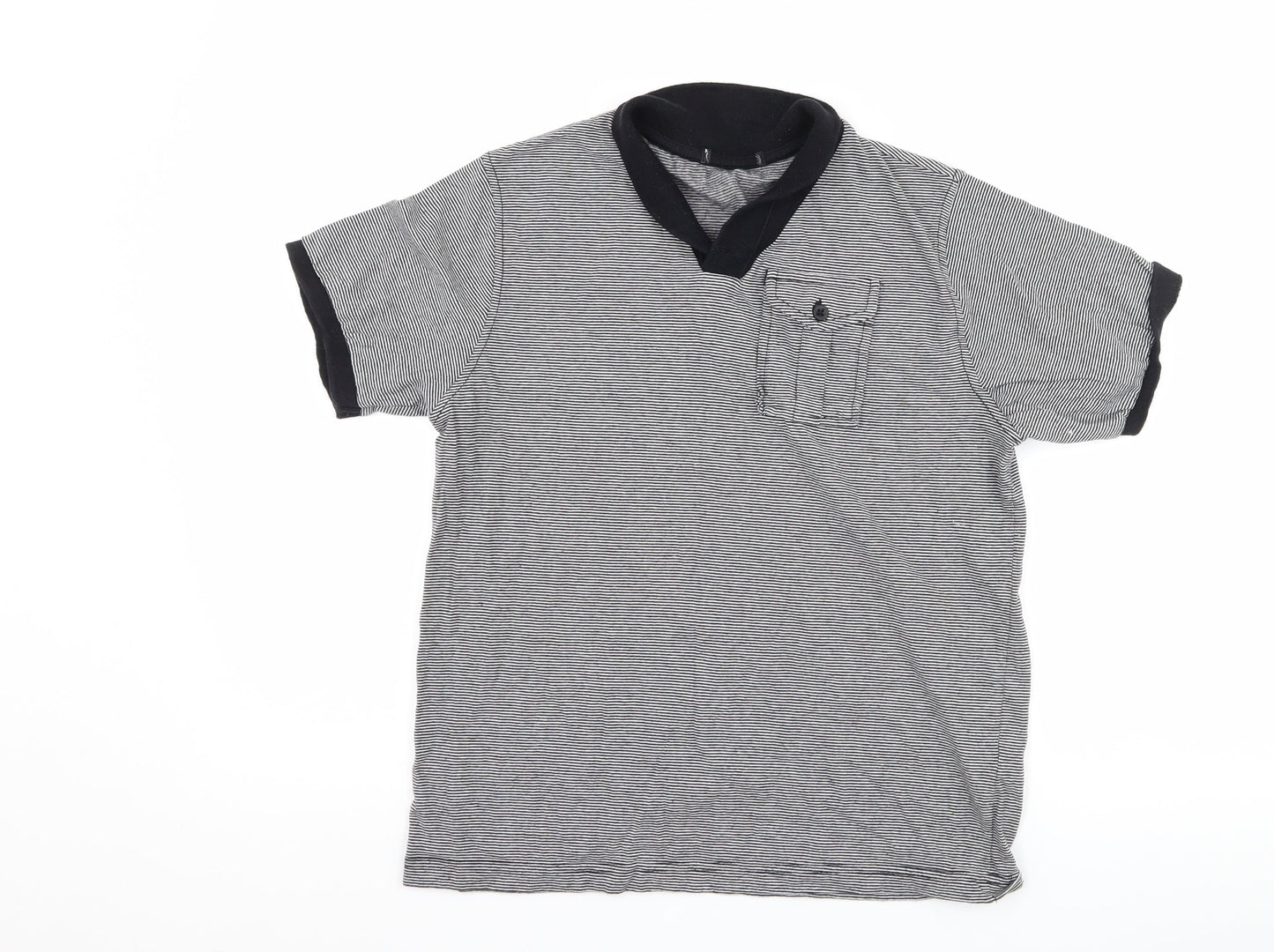 George Boys Black Striped  Basic T-Shirt Size 11-12 Years