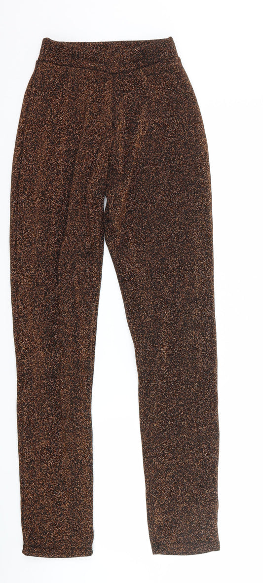 PRETTYLITTLETHING Womens Orange   Trousers  Size 4 L29 in