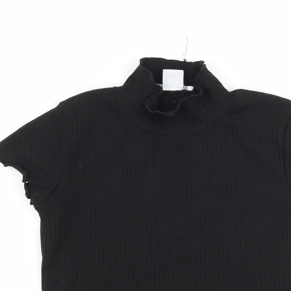 Primark Girls Black   Basic T-Shirt Size 5-6 Years