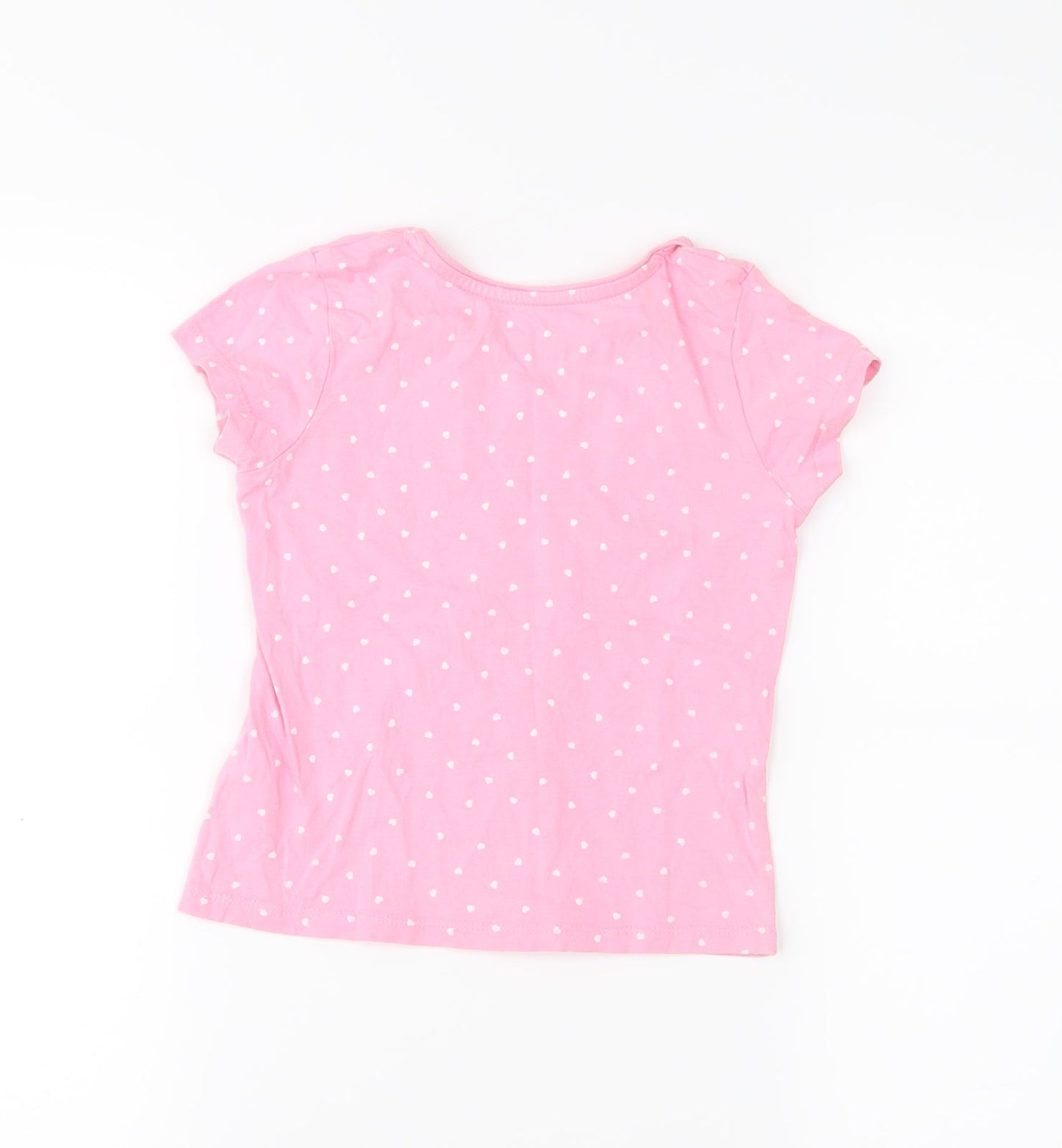 Primark Girls Pink Polka Dot  Basic T-Shirt Size 4-5 Years