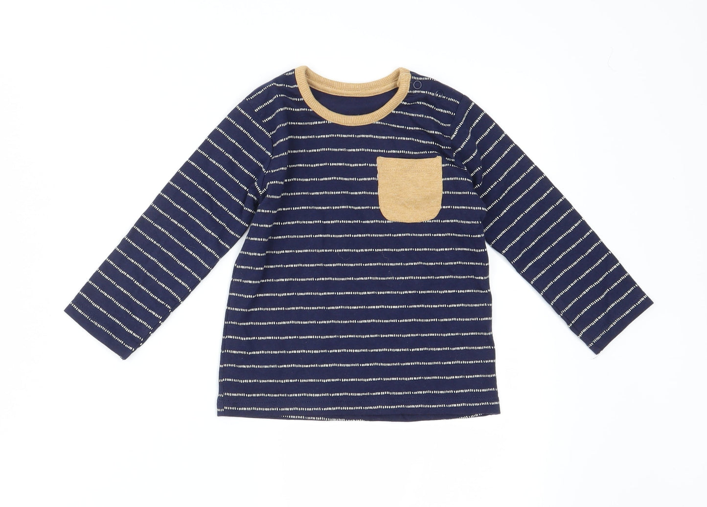 George  Blue Striped  Basic T-Shirt Size 9-12 Months