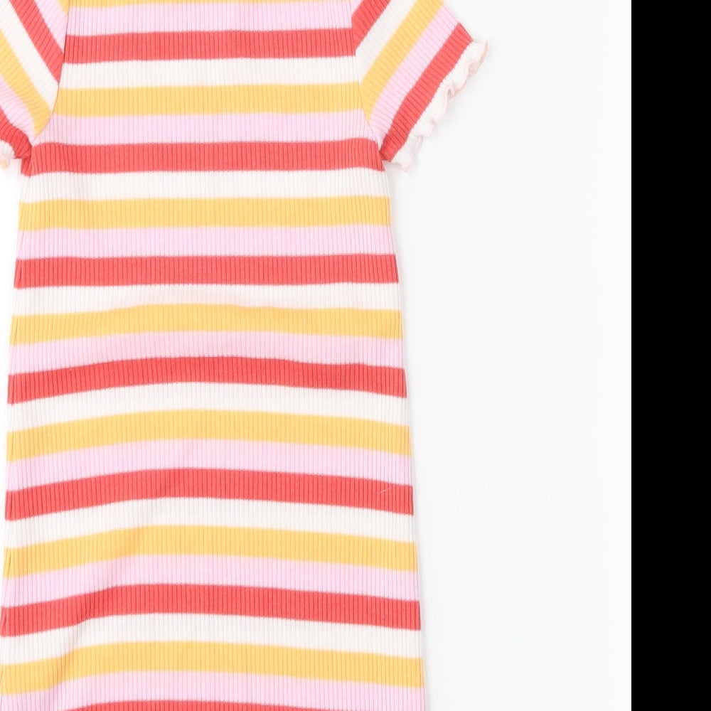 OUTFIT Girls Pink Striped  T-Shirt Dress  Size 2-3 Years