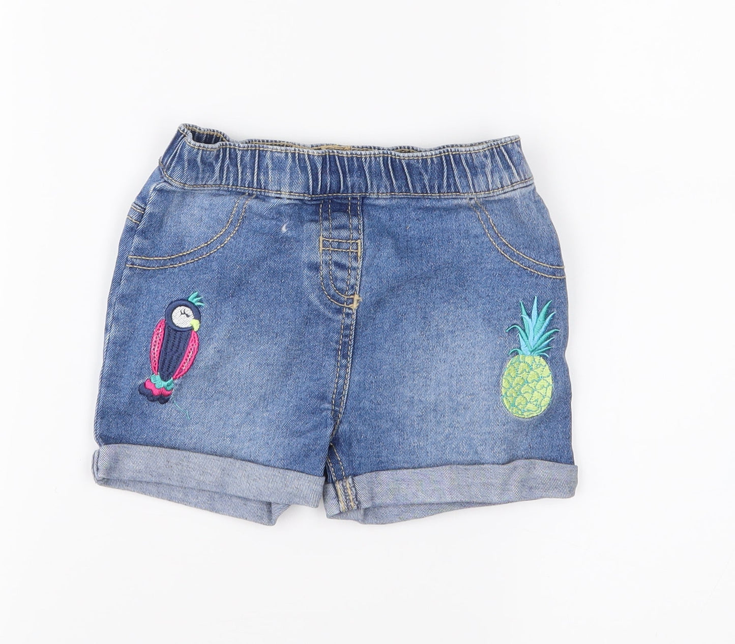 Preworn Girls Blue   Bermuda Shorts Size 2-3 Years
